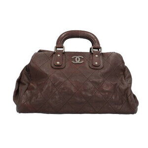Chanel Wild Stitch Handbag Brown Caviar Leather